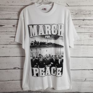 "March For Peace" Unisex Large Graphic Short Sleeve T-Shirt
